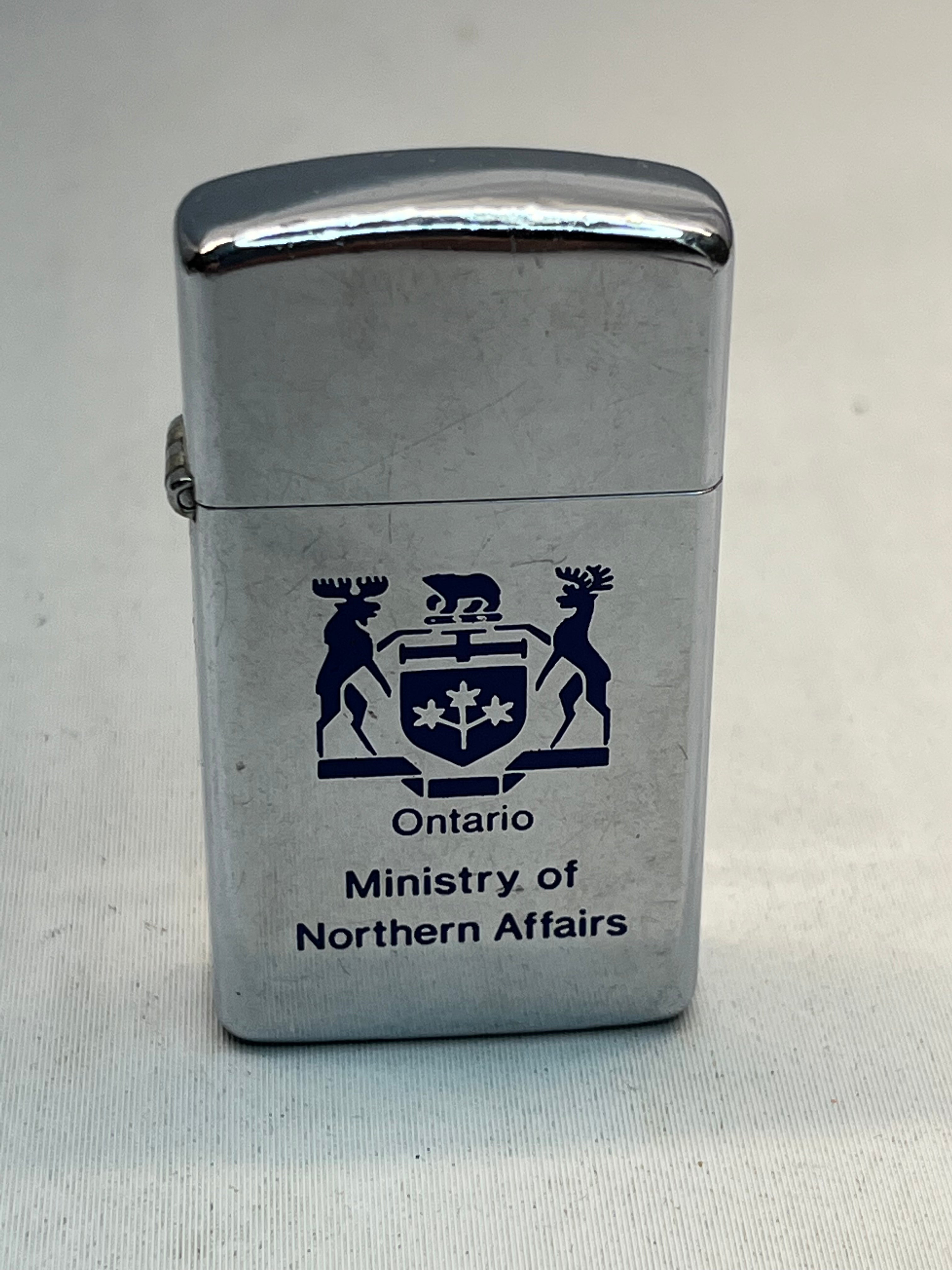 1976 Ontario Ministry of Northern Affairs slim Zippo