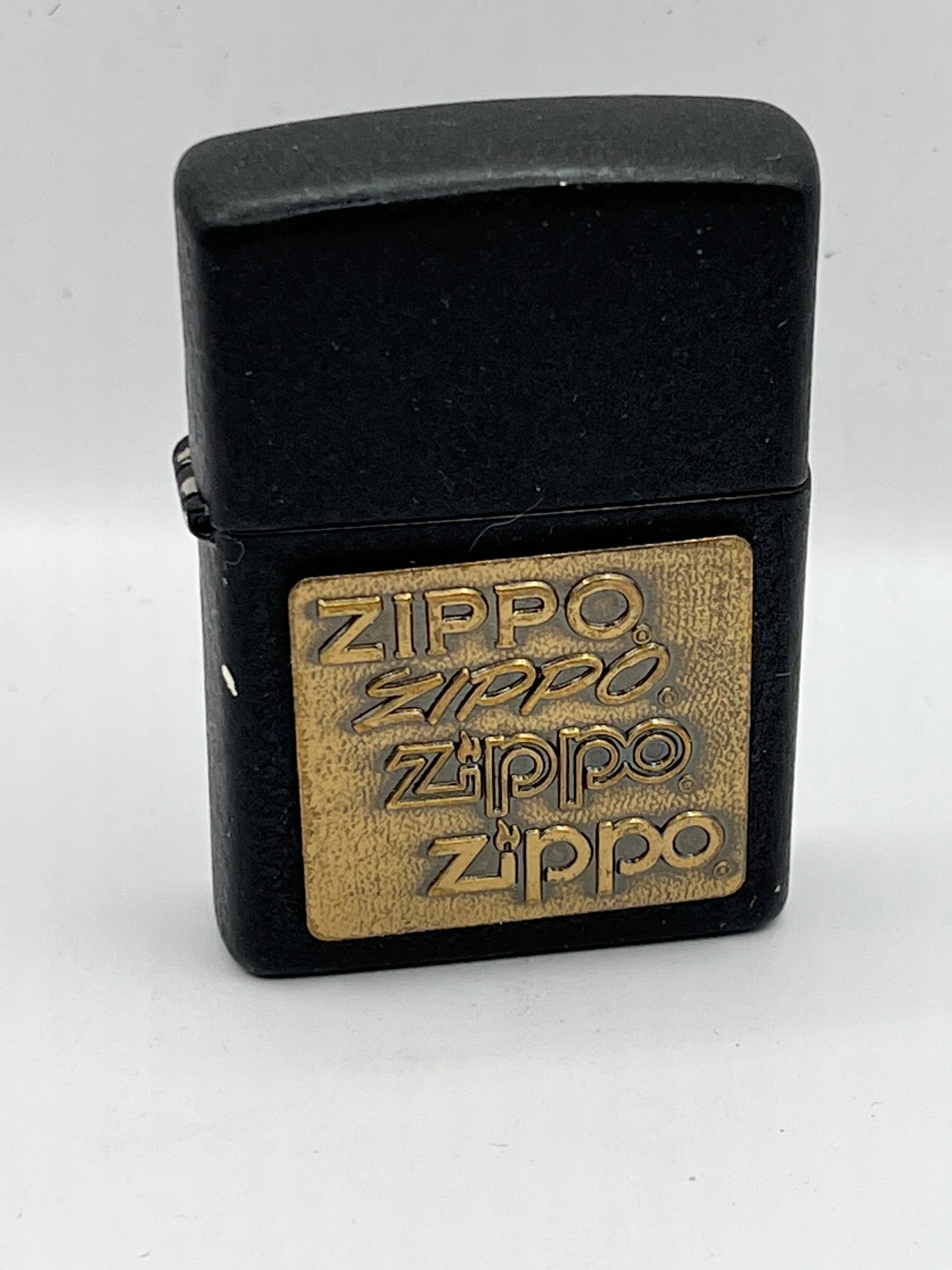1999 Zippo logos #362 Zippo Brass Emblem on Black Crackle Bradford stamped but with correct year Niagara Falls stamped insert unfired.