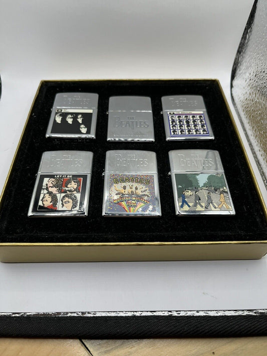 ZIPPO 1997 THE BEATLES ALBUM SERIES SET OF 6 LIGHTERS 5 SEALED IN BOX Rare!